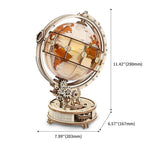 3D Wooden Globe Puzzle 3D Lamp | Creative, Educational & Fun for Kids and Adults