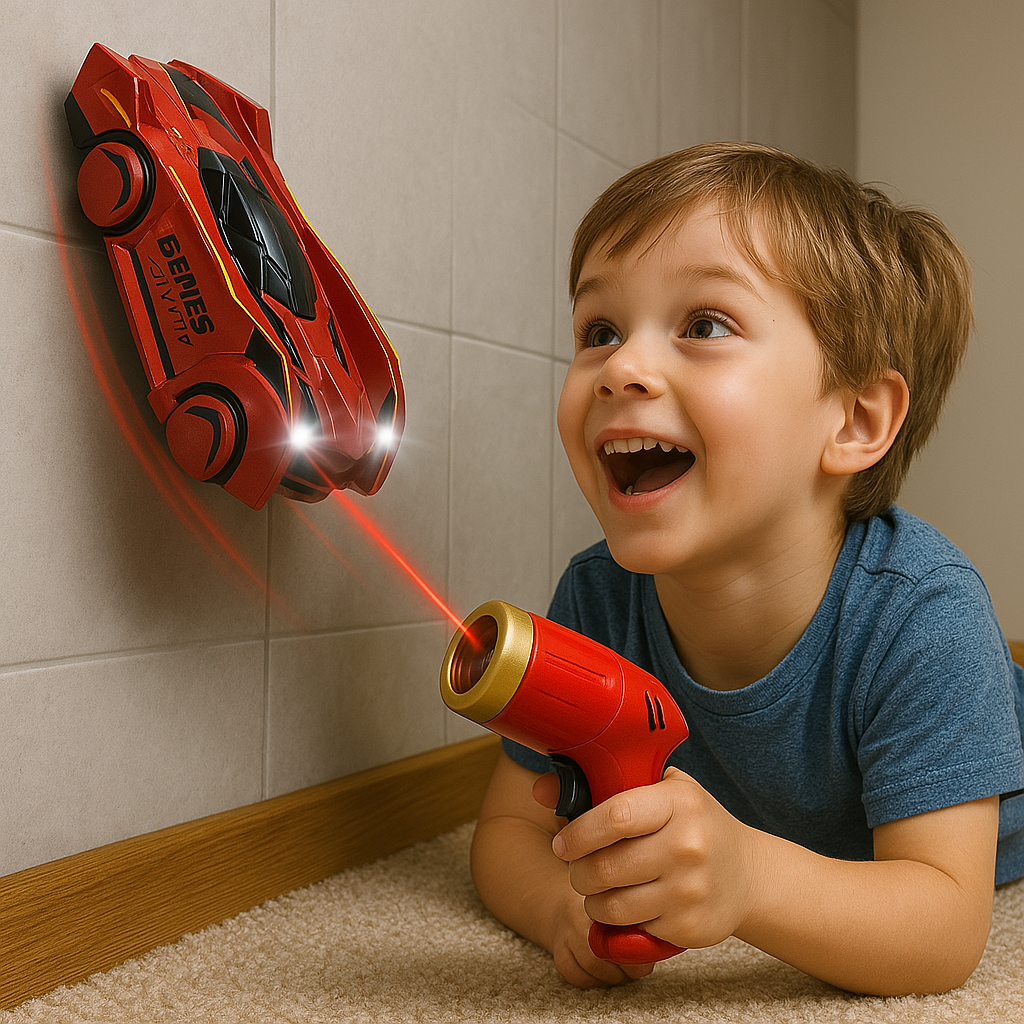Laser-Controlled Wall Climbing RC Car | Gravity-Defying, LED Lights & Fun for Kids Aged 3+