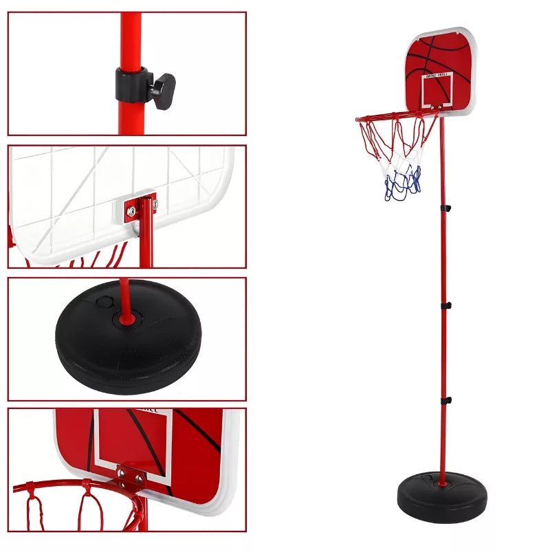 Adjustable Childrens Basketball Net Hoop Stand | Height Adjustable, Stable Base & Portable for Indoor and Outdoor Play