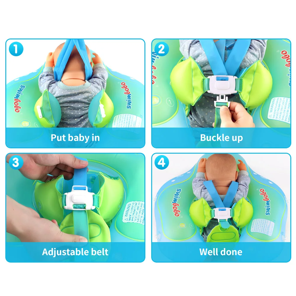 Baby Swim Float with Sunshade Canopy | Safety Buckle, Quick-Drying & Ideal for Infants 3-36 Months
