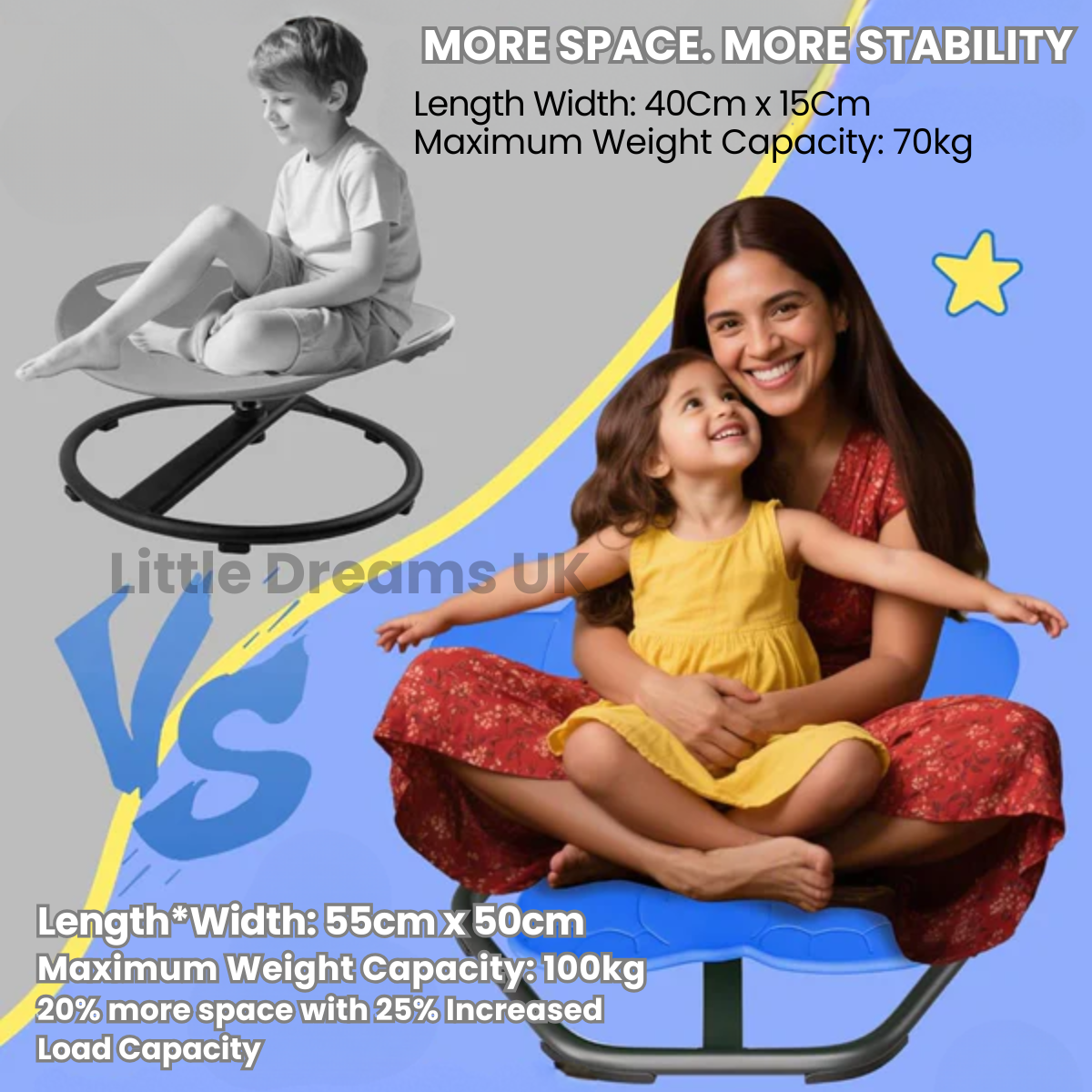 Sensory Spinning Chair – Therapy Sensory Seat for Autism, ADHD & SPD, Kids & Adults | Spinning Sensory Chair UK 360° Swivel Seat
