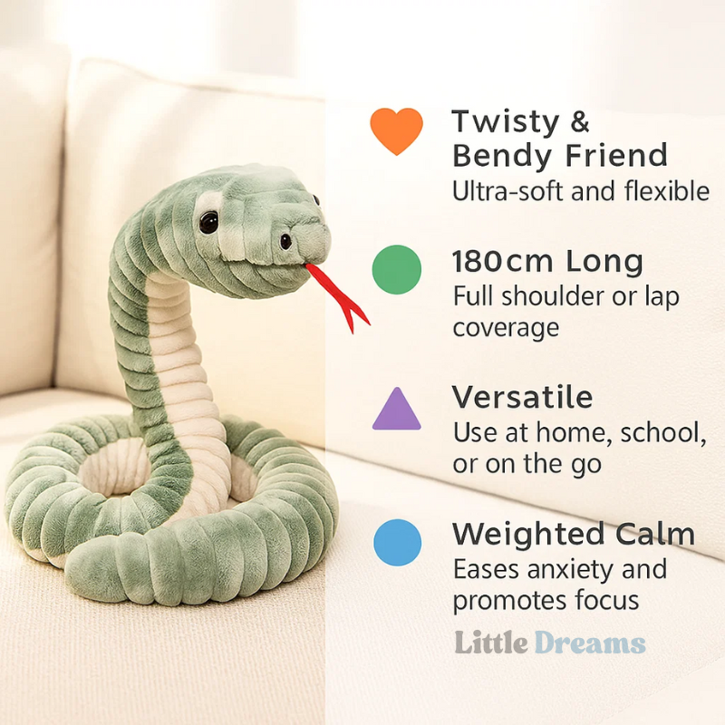 Sensory Hugging Snake 180cm | Therapeutic  Shoulder and Lap Tool | Calming Pressure for Relaxation Weighted Snake