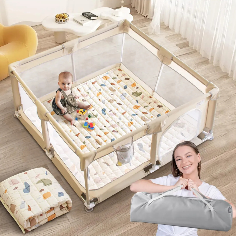 Baby Playpen | Soft, Durable & Colorful Animal Print Fence for Safe Indoor and Outdoor Play