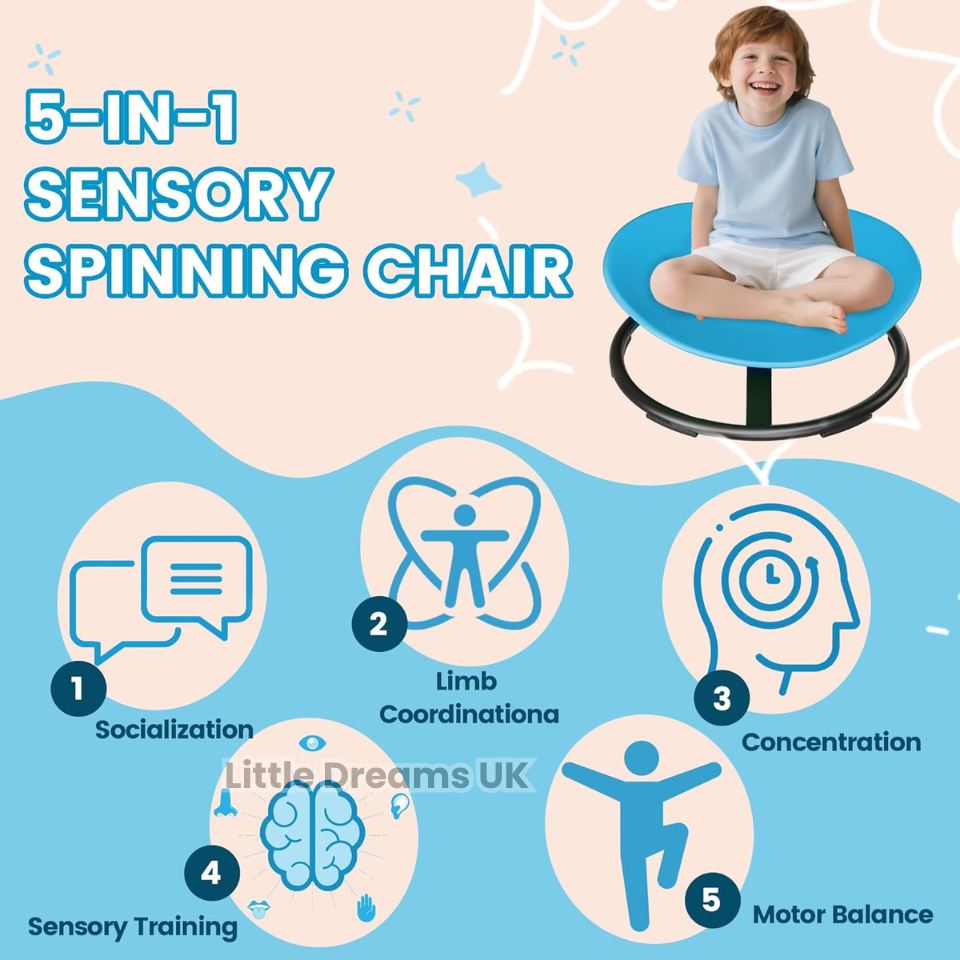 Sensory Spinning Chair for Kids – 360° Swivel Sensory Chair for Autism & ADHD | Therapy Seat for Balance & Coordination UK