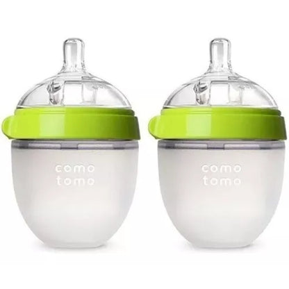 Silicone Baby Bottles – Mimics Breastfeeding for Happy Feeding