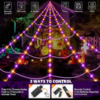 Giant Halloween Spider Web with Fake Spider | 200" Triangular Web & 59" Scary Spider for Indoor Outdoor Decorations