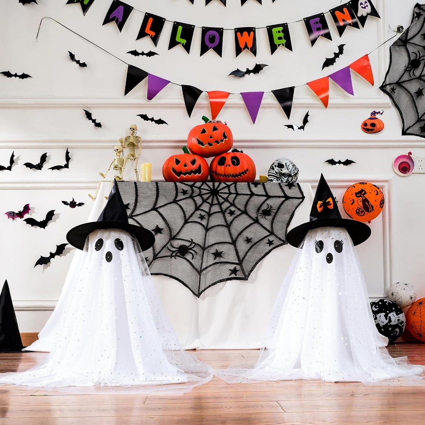 Halloween Ghost Decorations | Remote Control String Lights for Outdoor and Indoor Parties, Perfect for Yards, Gardens & Lawn Displays