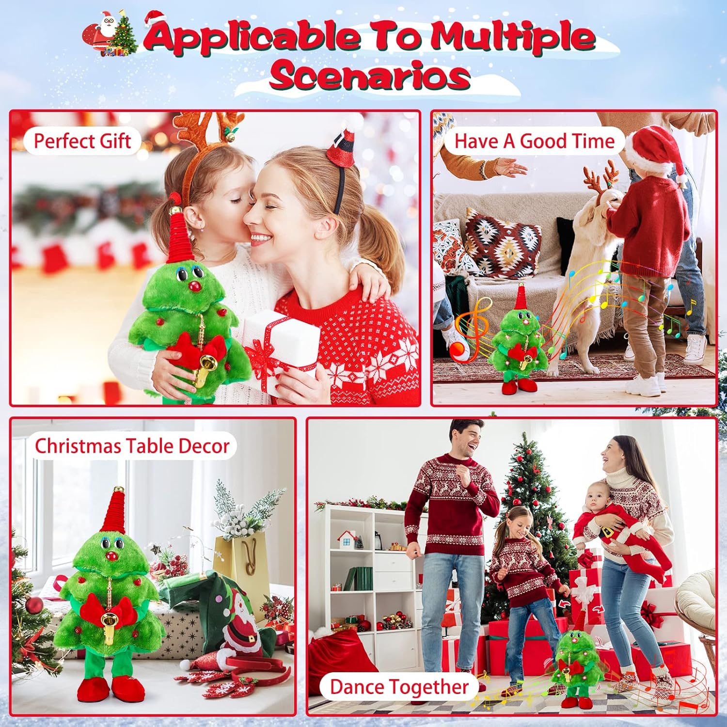 Robotic Christmas Ornament - Singing Dancing Christmas Tree Plush Toy