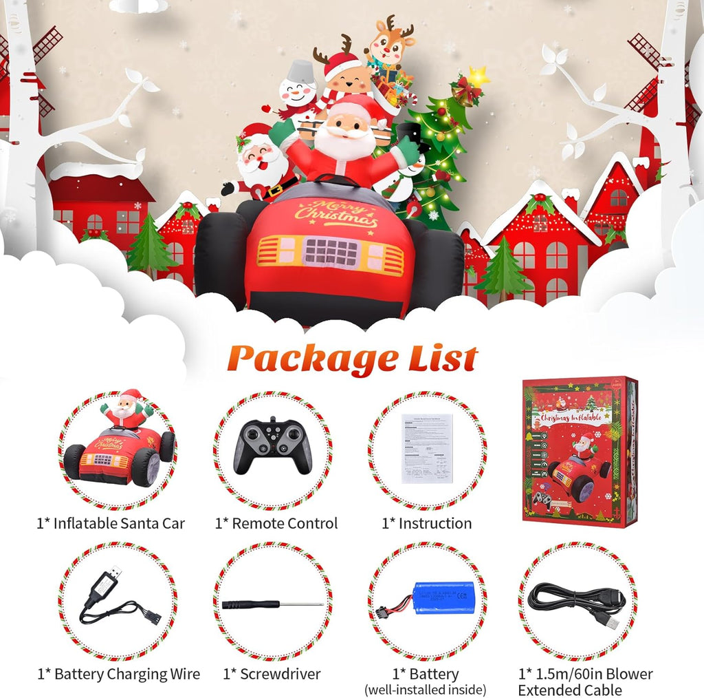 Remote Control Inflatable Santa Claus Outdoor with Auto Inflate