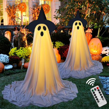 Halloween Ghost Decorations | Remote Control String Lights for Outdoor and Indoor Parties, Perfect for Yards, Gardens & Lawn Displays