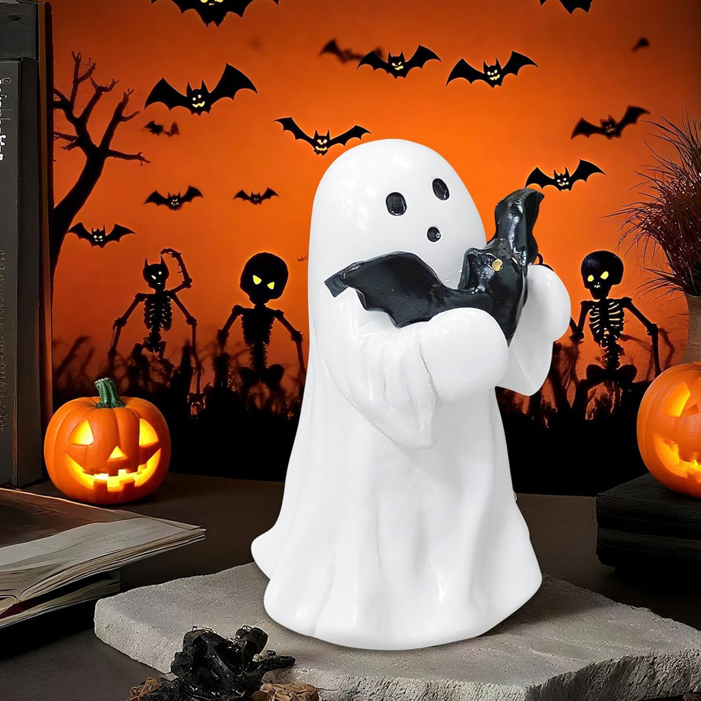 Halloween Ghost Figurine | Cute, Whimsical Decor for Tabletop Home Decoration and Unique Gifts