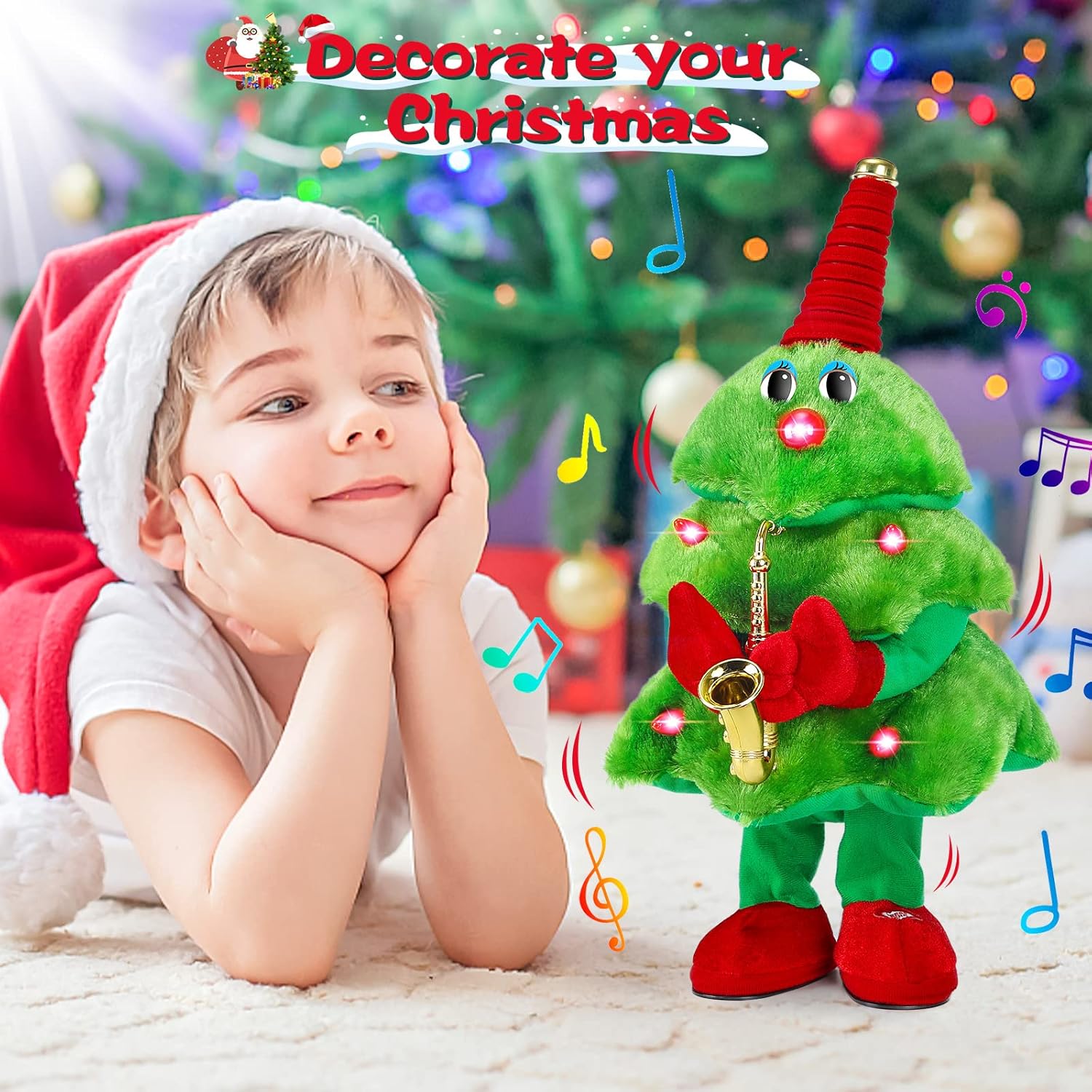 Robotic Christmas Ornament - Singing Dancing Christmas Tree Plush Toy