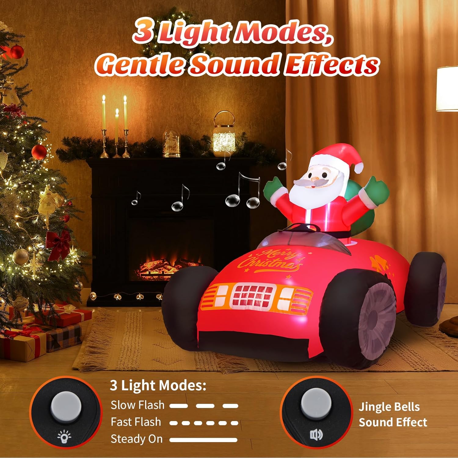 Remote Control Inflatable Santa Claus Outdoor with Auto Inflate