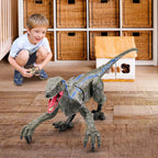 Remote Control Dinosaur Robot – Lifelike Velociraptor Toy with Sound, Lights & Realistic Movements