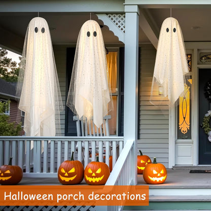 Halloween Ghost Decorations | Remote Control String Lights for Outdoor and Indoor Parties, Perfect for Yards, Gardens & Lawn Displays