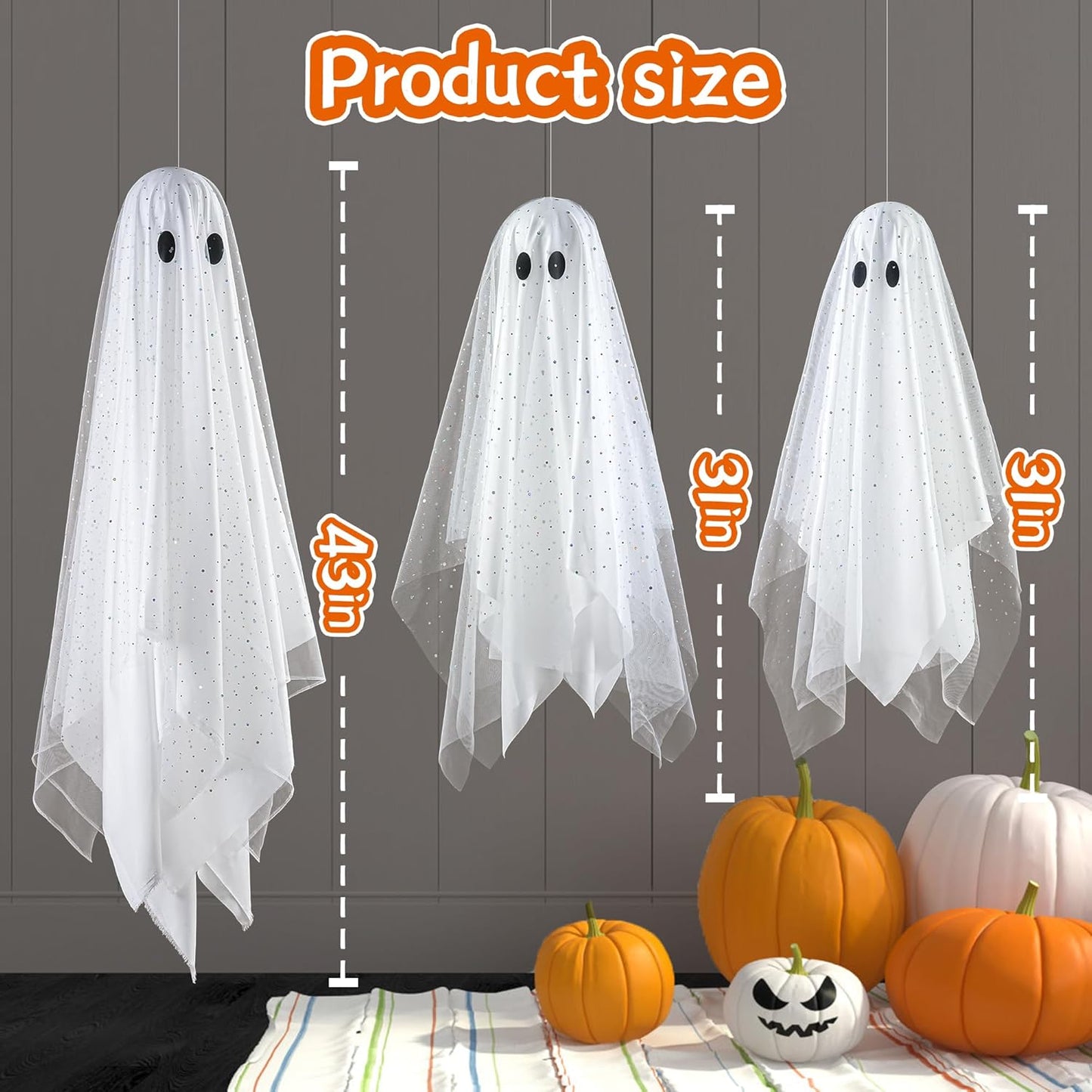 Halloween Ghost Decorations | Remote Control String Lights for Outdoor and Indoor Parties, Perfect for Yards, Gardens & Lawn Displays