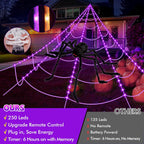 Giant Halloween Spider Web with Fake Spider | 200" Triangular Web & 59" Scary Spider for Indoor Outdoor Decorations