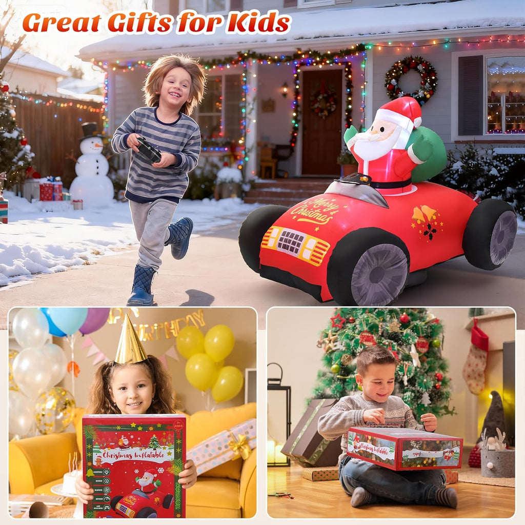 Remote Control Inflatable Santa Claus Outdoor with Auto Inflate