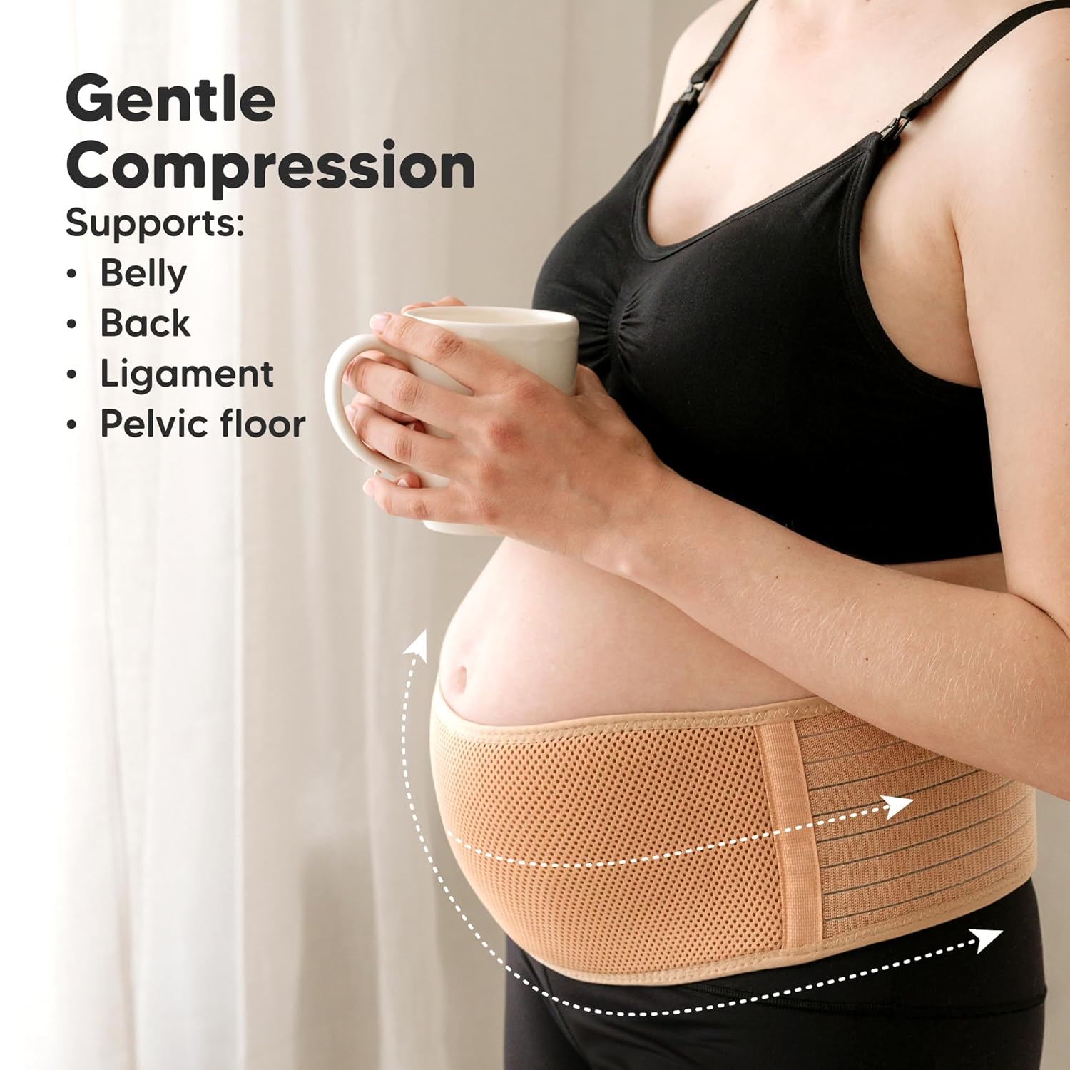 Pregnancy Support Belt for Back & Abdominal Relief – Adjustable Stomach Support for Pregnant Ladies