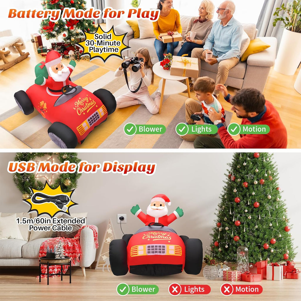 Remote Control Inflatable Santa Claus Outdoor with Auto Inflate