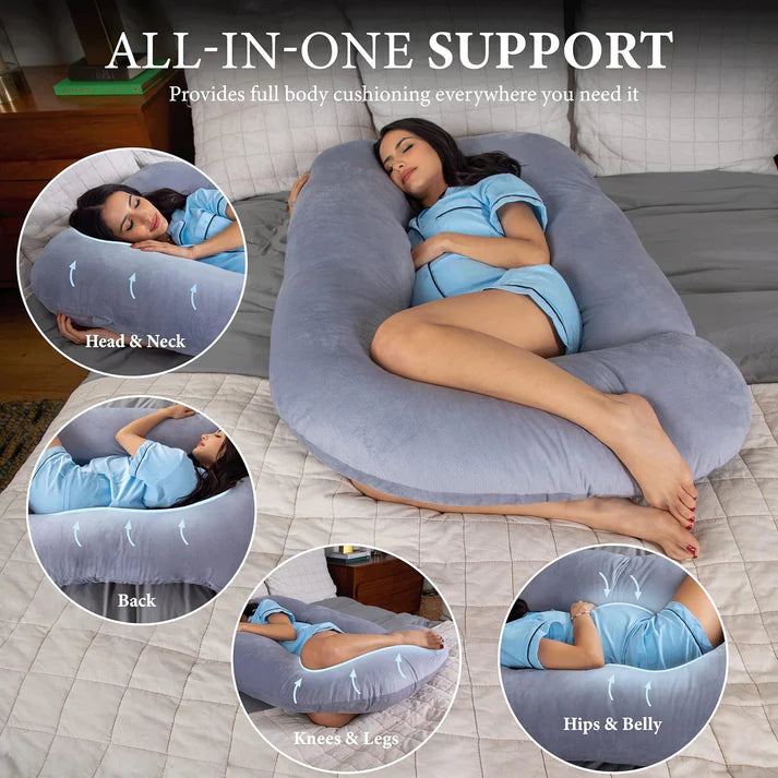 U Shaped Pregnancy Pillow | Full Body Support for Back, Legs & Belly for Pregnant Women