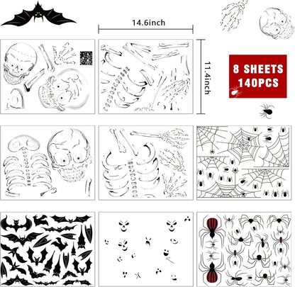 Halloween Window Clings Decor | Double-Sided, Removable Stickers for Indoor Party Decorations & Home Halloween Decor