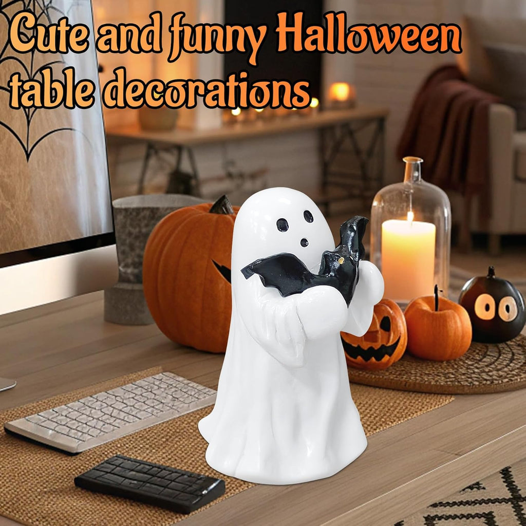 Halloween Ghost Figurine | Cute, Whimsical Decor for Tabletop Home Decoration and Unique Gifts