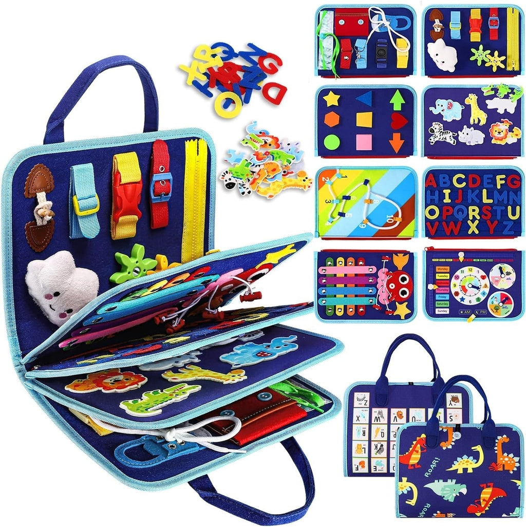 Montessori Travel Busy Board | Interactive, Educational & Portable for Toddlers Aged 3+