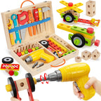 Kids Educational Wooden Tool Set – Children’s Toy Tool Station & Toolbox for Creative Building Play