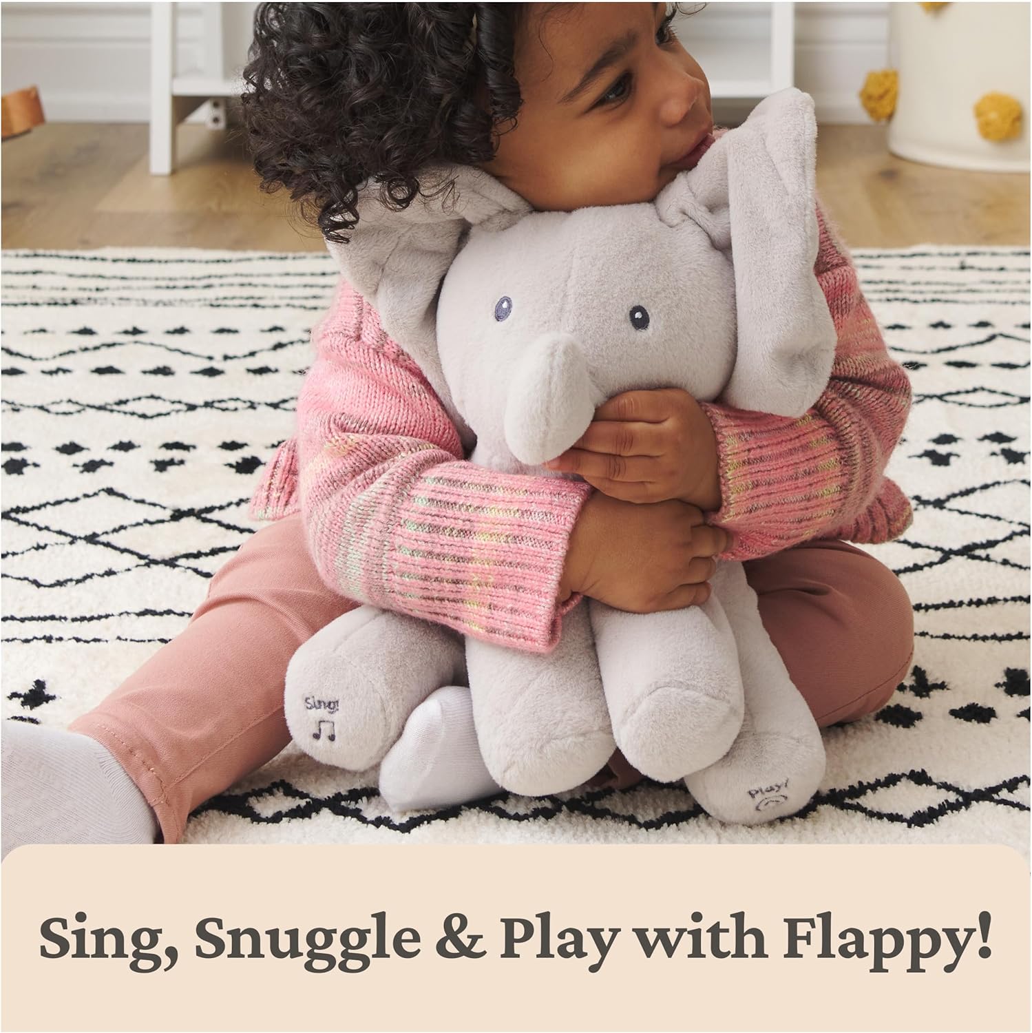 Peek-a-Boo Elephant Toy – Soft Singing & Ear-Flapping Interactive Elephant for Babies and Toddlers