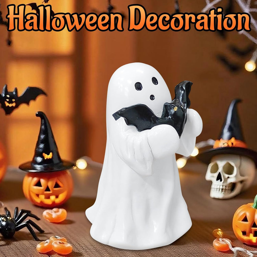 Halloween Ghost Figurine | Cute, Whimsical Decor for Tabletop Home Decoration and Unique Gifts
