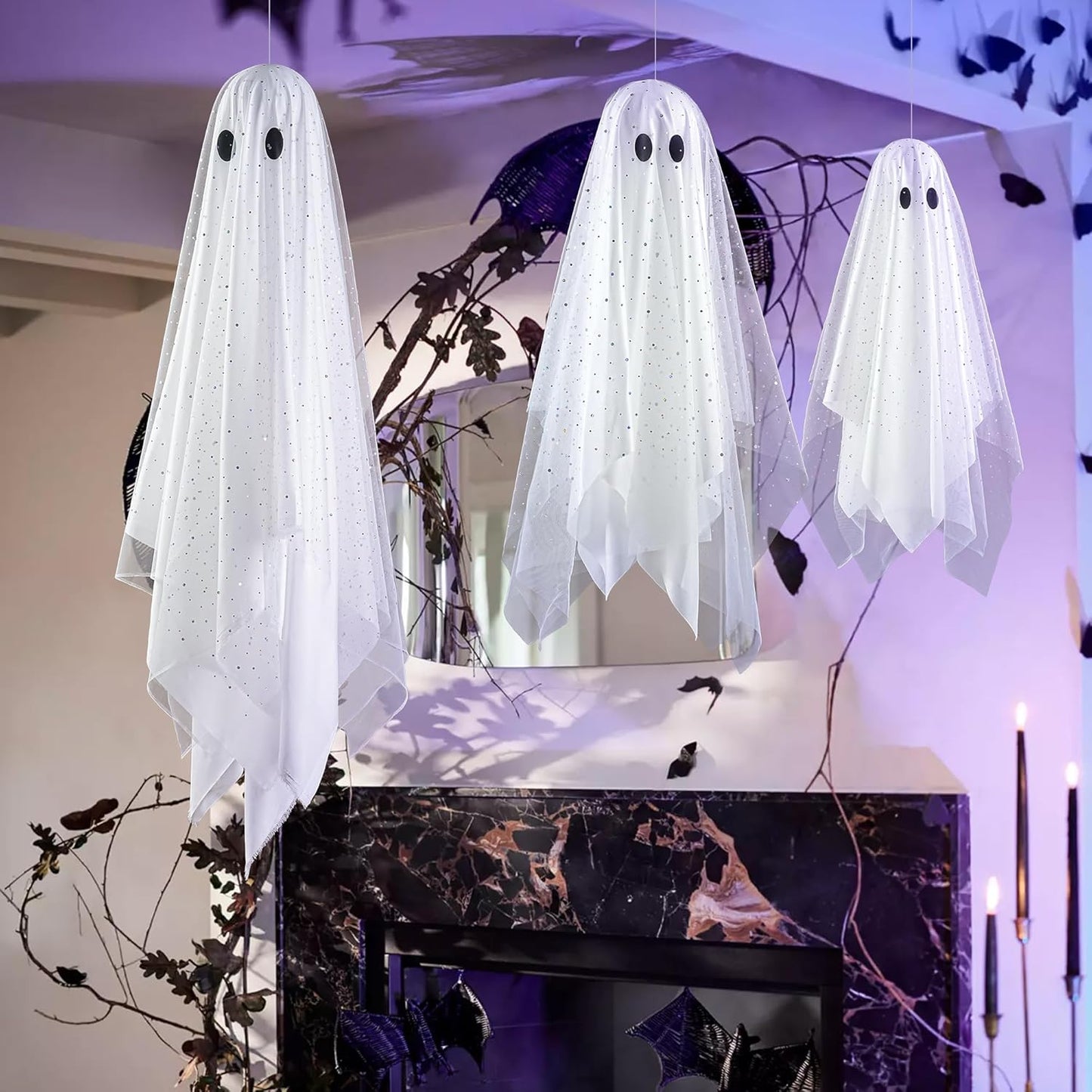 Halloween Ghost Decorations | Remote Control String Lights for Outdoor and Indoor Parties, Perfect for Yards, Gardens & Lawn Displays