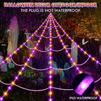 Giant Halloween Spider Web with Fake Spider | 200" Triangular Web & 59" Scary Spider for Indoor Outdoor Decorations