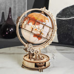 3D Wooden Globe Puzzle 3D Lamp | Creative, Educational & Fun for Kids and Adults