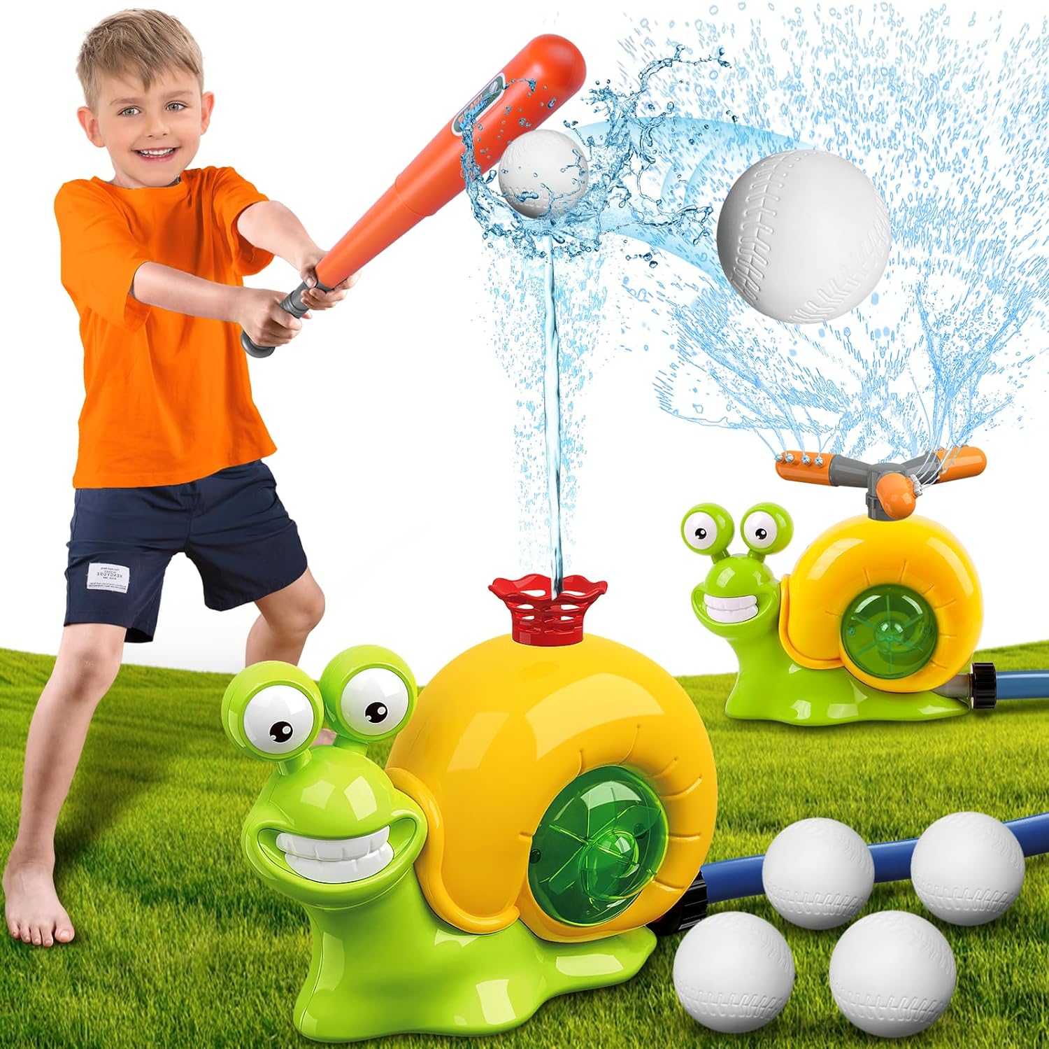 360° Rotating Water Sprinkler Baseball Toy | 2-in-1 Fun for Kids, Enhances Motor Skills & Perfect for Summer Outdoor Play