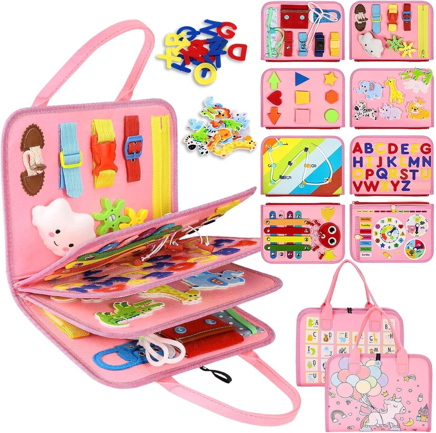 Montessori Travel Busy Board | Interactive, Educational & Portable for Toddlers Aged 3+