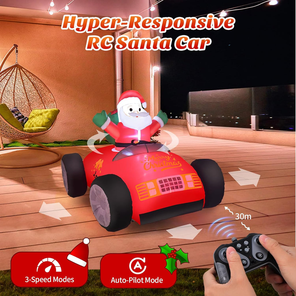 Remote Control Inflatable Santa Claus Outdoor with Auto Inflate