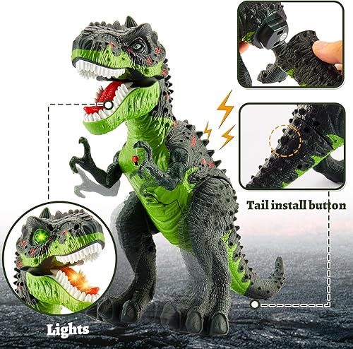 Robotic Dinosaur Toy – Interactive Dinosaur Robot with Sound, Lights & Touch-Activated Movement for Kids