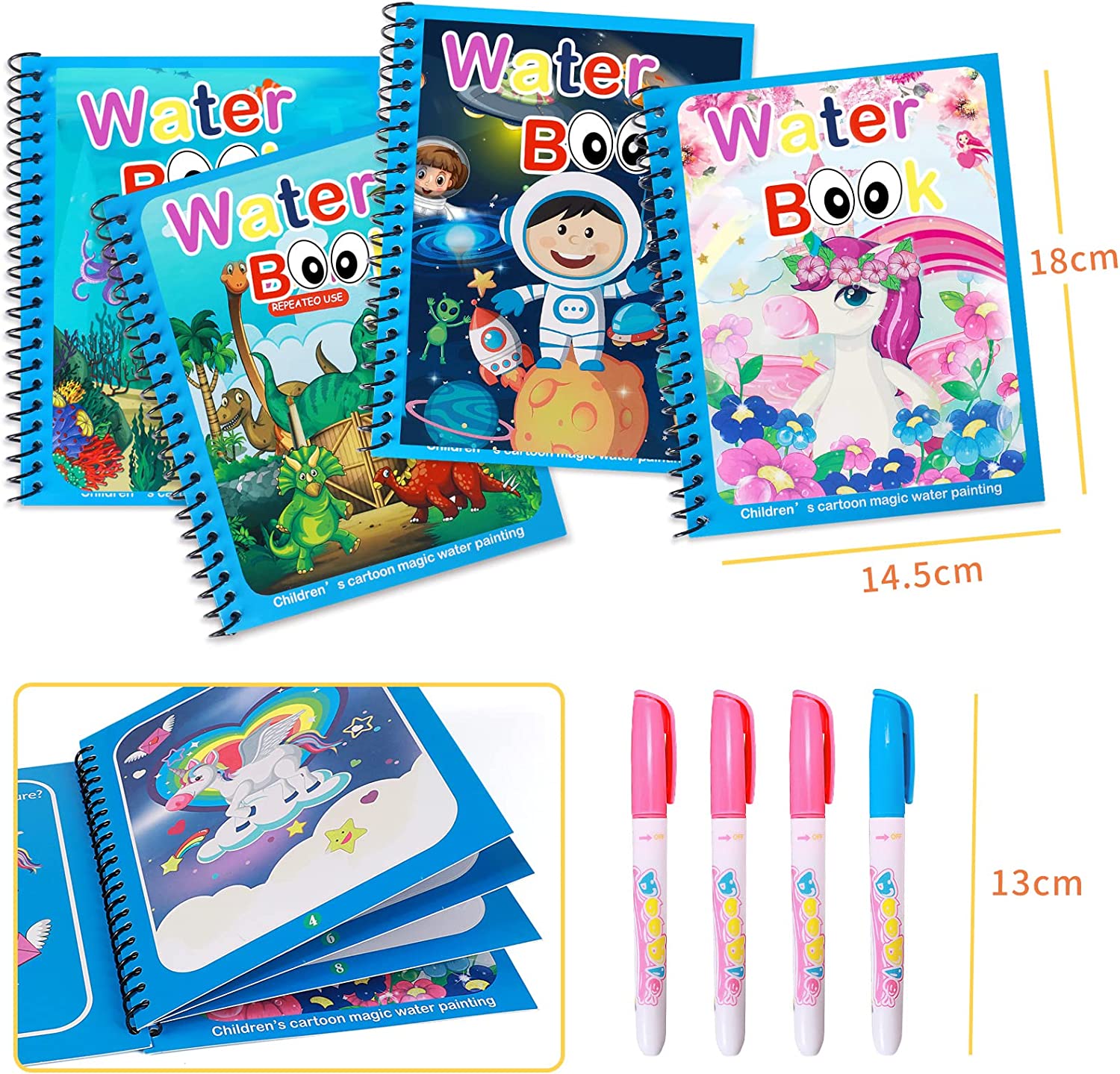 Magic Water Book -  Colour with water - Colouring book