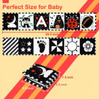 Montessori Baby Sensory Book | Black and White Infant Toys, Safe Materials & Ideal for Visual Development in Infants