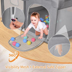 Foldable Baby Playpen for Toddlers | Breathable Mesh, Durable Oxford Fabric & Safe Indoor/Outdoor Play Space for Infants and Toddlers
