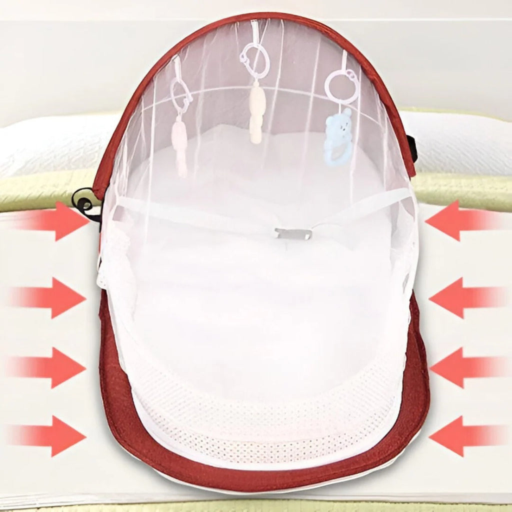 Baby Travel Cot with Mosquito Net | Lightweight, Portable & Ideal for Travel, Visits & Outdoor Use