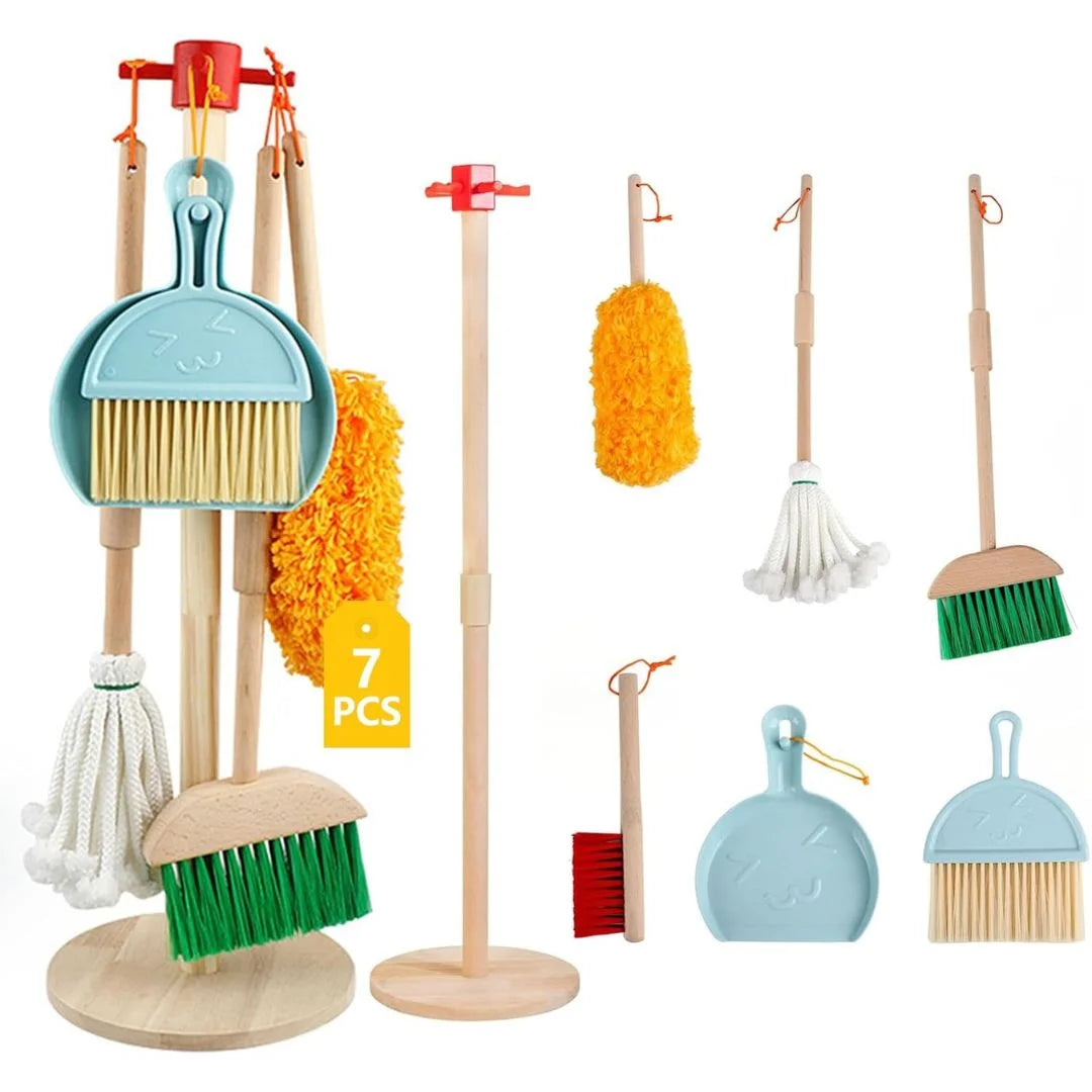 Montessori Wooden Cleaning Set | Durable, Non-Toxic & Ideal for Educational Play and Developing Everyday Skills