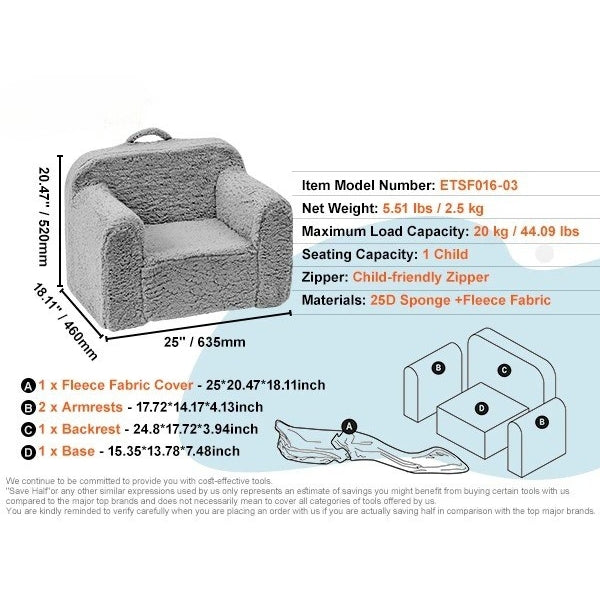 Play Couch Grand | Soft Play Couch for Kids, Light Pink Possum Couch for Comfort