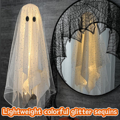 Halloween Ghost Decorations | Remote Control String Lights for Outdoor and Indoor Parties, Perfect for Yards, Gardens & Lawn Displays