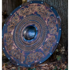 Double Ravens Personalized Viking Shield | Battleworn Design for Home Decor & Collectors