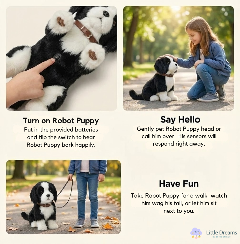 Realistic Robot Puppy – Border Collie Interactive Dog Toy That Walks & Makes Sounds | Perfect Gift for Kids