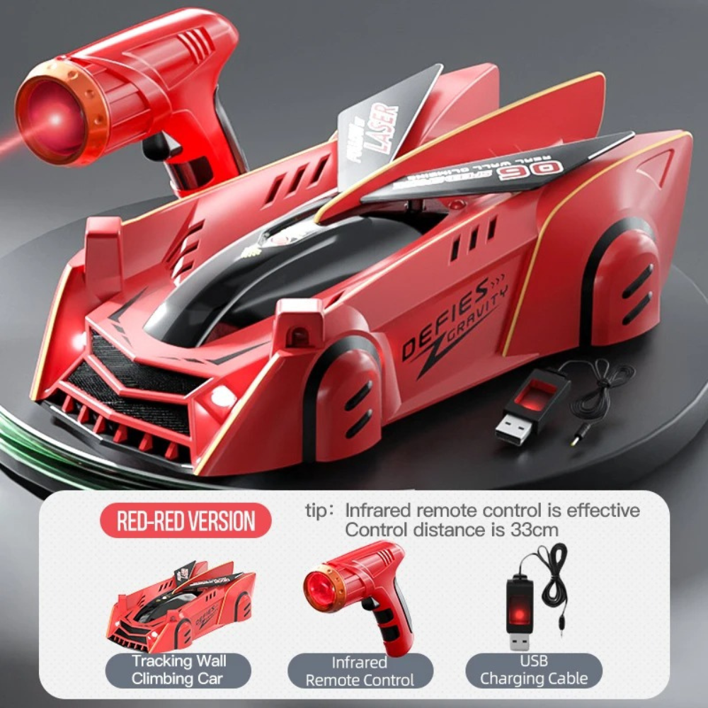 Wall Climbing Car for Kids | Climbing Remote Control Car Four Wheel Drive With Laser – The Ultimate Indoor Toy for Winter