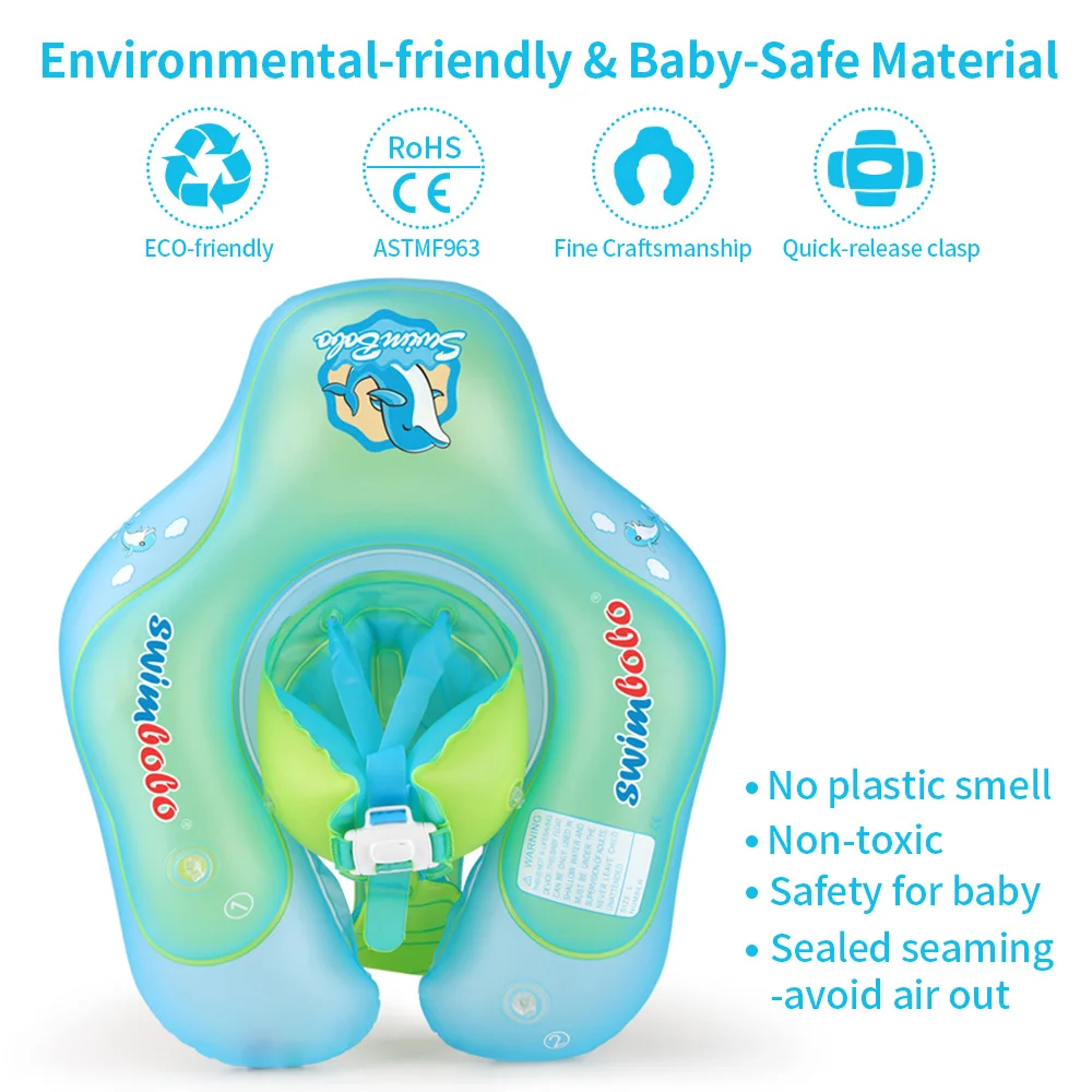 Baby Swim Float with Sunshade Canopy | Safety Buckle, Quick-Drying & Ideal for Infants 3-36 Months