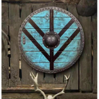 Double Ravens Personalized Viking Shield | Battleworn Design for Home Decor & Collectors